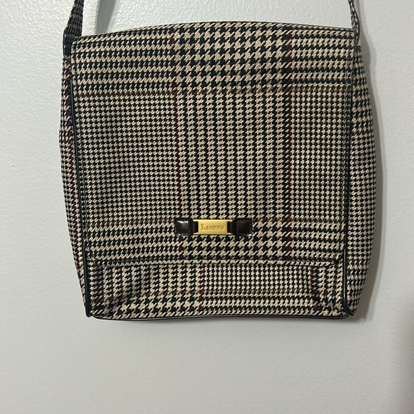 Lauren Ralph Lauren Houndstooth Crossbody Bag | Classic Plaid Satchel academia - Picture 3 of 7